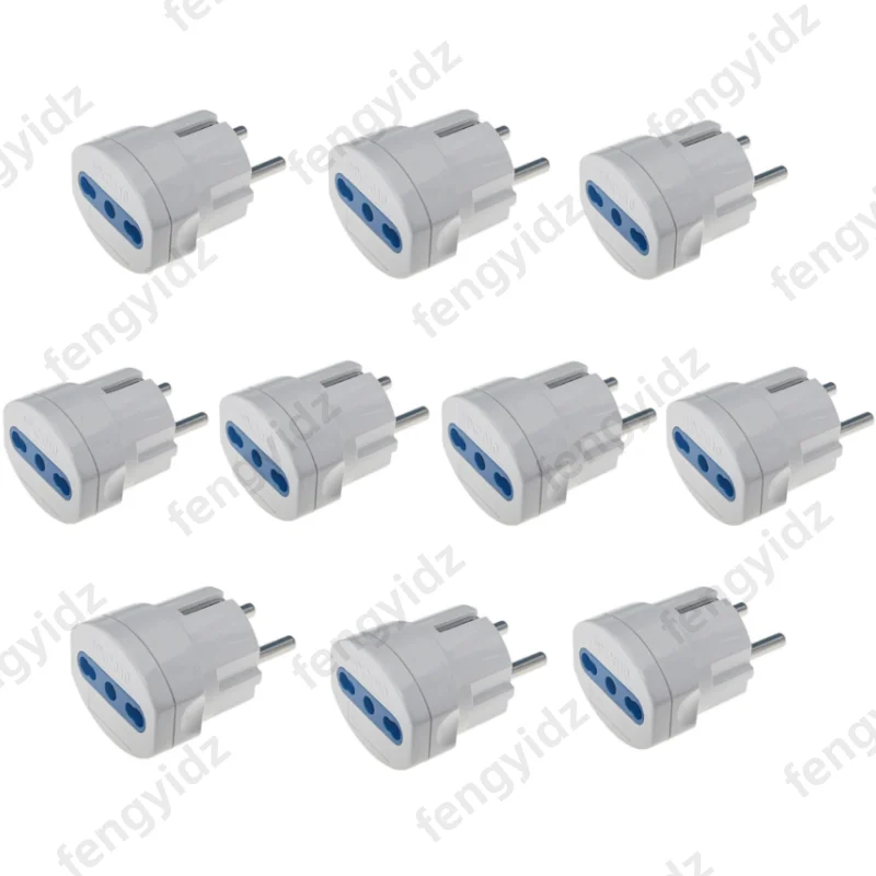 1-10PCS Schuko Germany France Plug Adapter To Italy Standard Power Plug Adapter Socket 10A/16A Travel Converter AC 250V