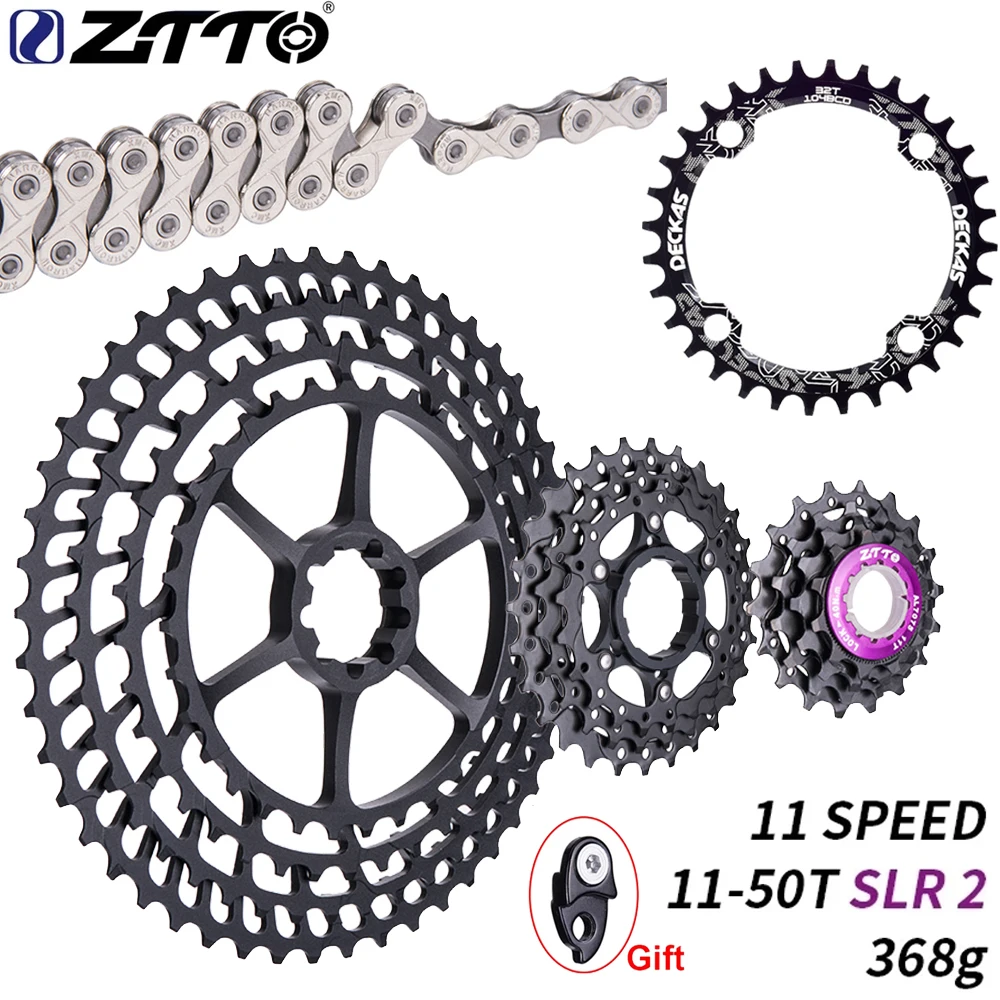 

ZTTO MTB 11 Speed 11-50T SLR 2 Cassette 11S Wide Ratio UltraLight 368g CNC Freewheel Mountain Bike Sprocket HG Hub XX1 GX M9000