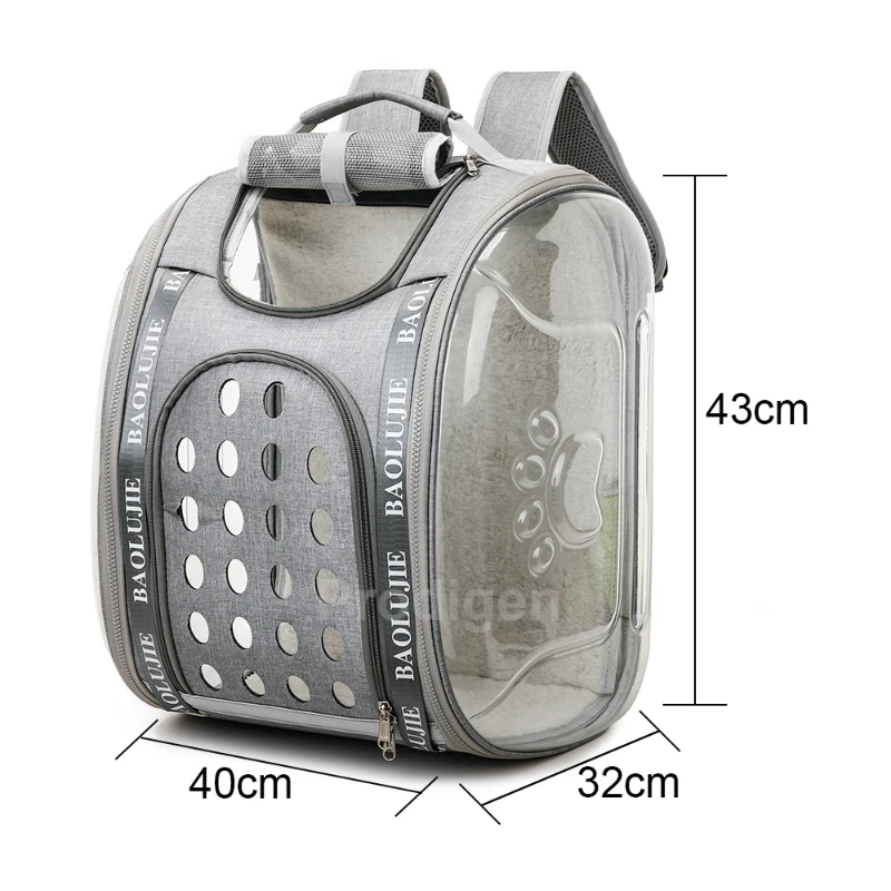 Pet Shoulder Bag Cat Carrier Outdoor Travel Breathable Handbag Puppy & Kitten Transparent Portable Shoulder Strap Bag