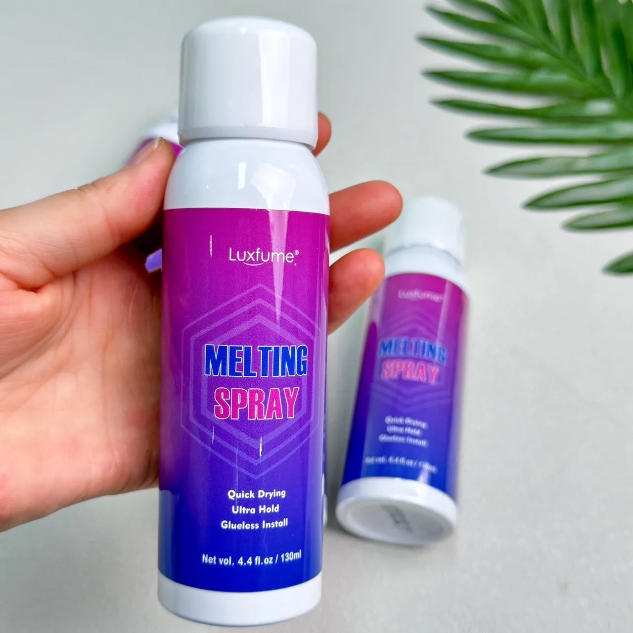 

130ml Luxfume Lace Wig Melting Spray, Quick Drying Ultra Hold Glueless Install Adhesive