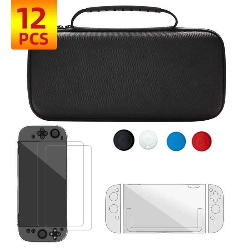 All In One Travel Case For Switch 2 Accessories Kit For Nintendo Switch 2 Screen Protector Crystal Case Thumb Grip
