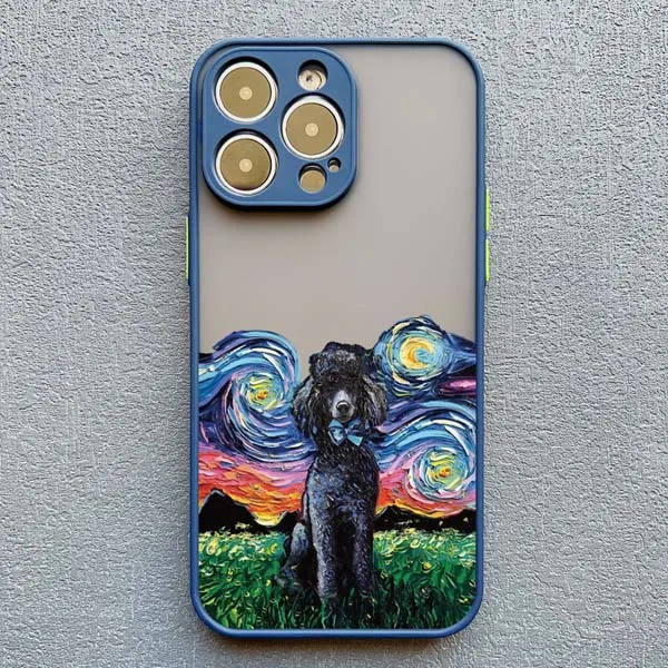 Interessante Ölgemälde-Handyhülle für iPhone 17 16 15 14 Pro Max Plus 13 12 Mini 11 Pro Max XS XR X Plus mit Cartoon-Hundemotiven – Detail 4