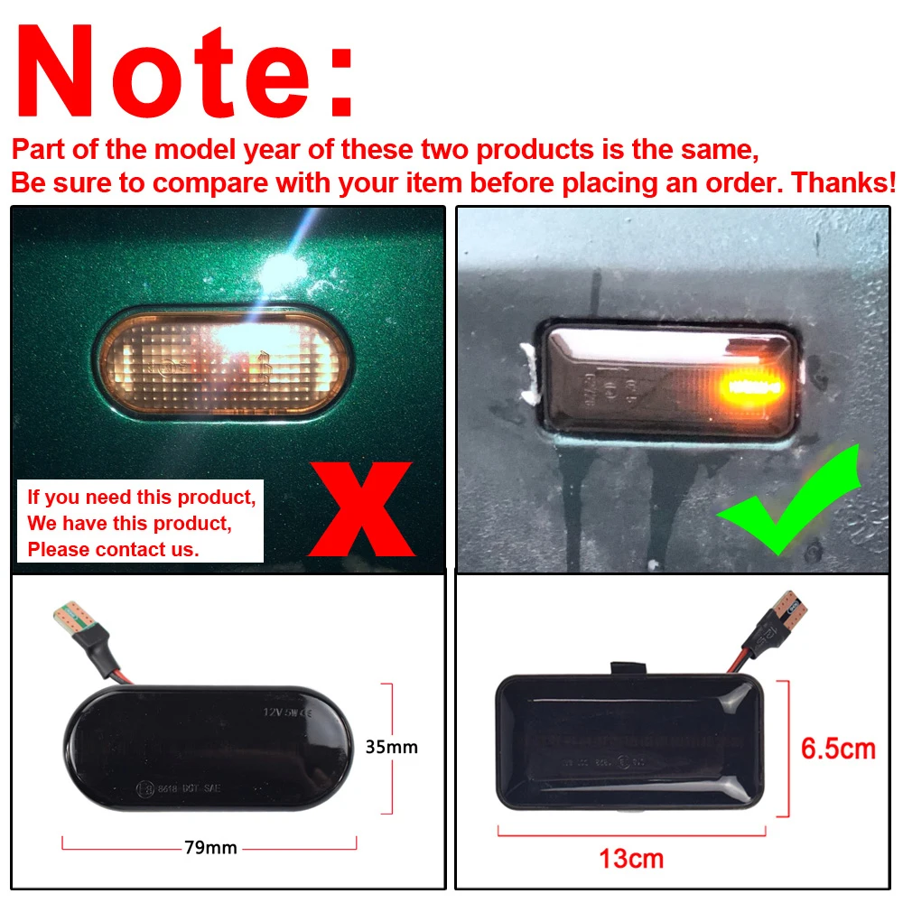 For VW Volkswagen Golf 3 MK3 1H1 1H5 1E7 Passat 35i Vento 1H2 1991-1995 LED Side Marker Turn Light Signal Sequential scroll Lamp
