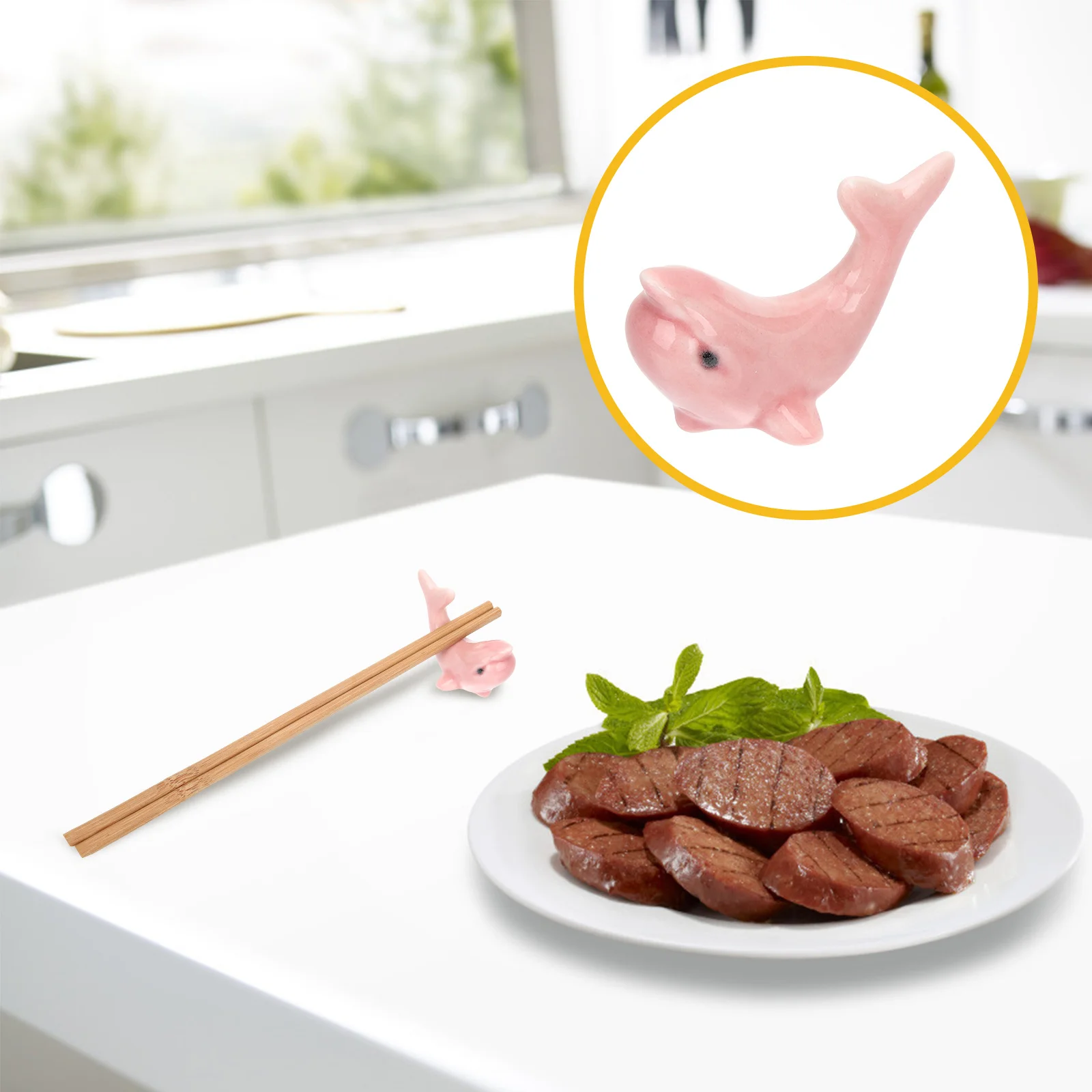 

6Pcs Simple Design Ceramic Animal Chopstick Rests Fork Spoon Holder Dinner Convenience Chopstick Rest Spoon Rest