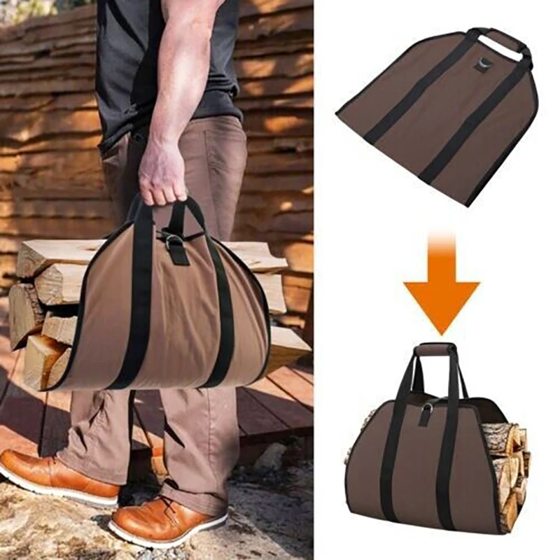 Outdoor Firewood Tote Bag Portable Durable Logging Bag Multifunctional Storage Bag