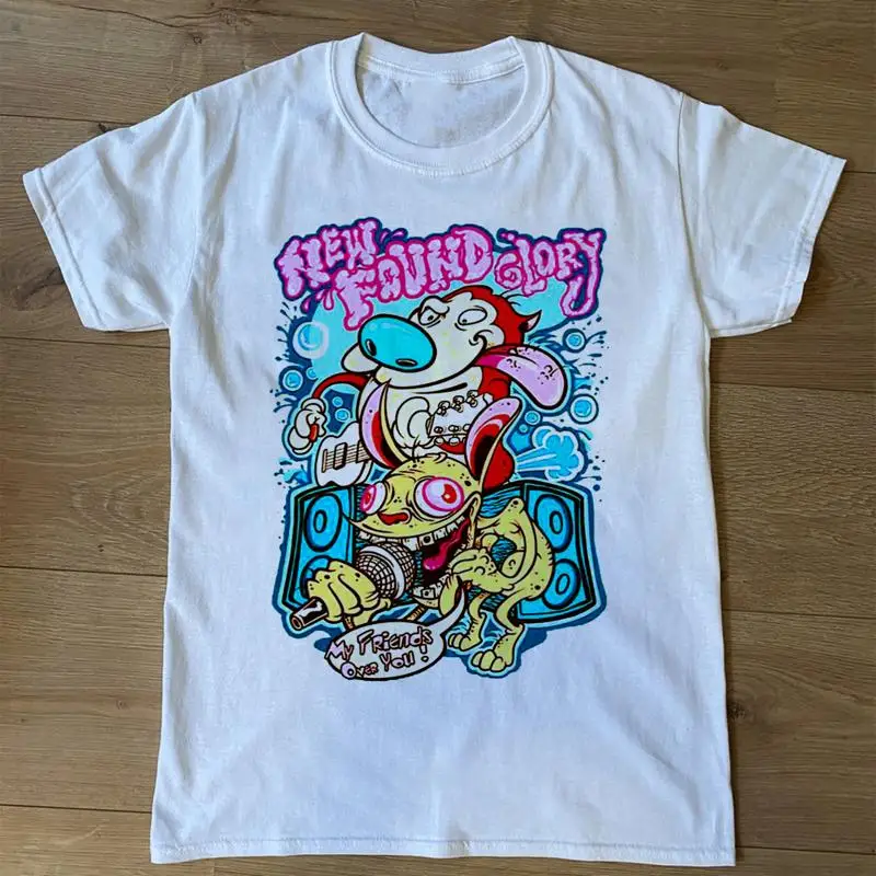 Rare New Found Glory Band Tour Concert White Full Size T Shirt BT350