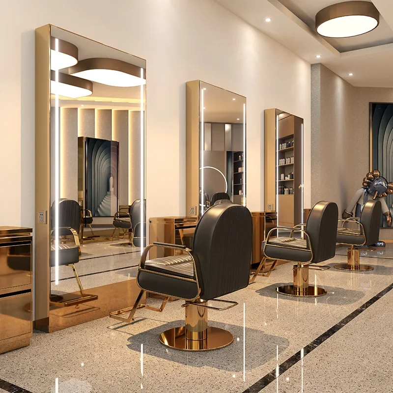 Various Styles Of Floor-to-ceiling Salon Double-sided Mirrors With Lights Big Mirror In Salon