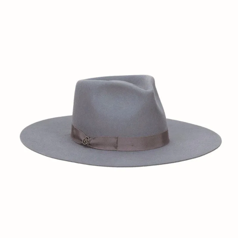 Teardrop-Shaped Felt Hat Solid Color Sheepskin Felt Hat Pure Wool Felt Hat with Ribbon Decoration