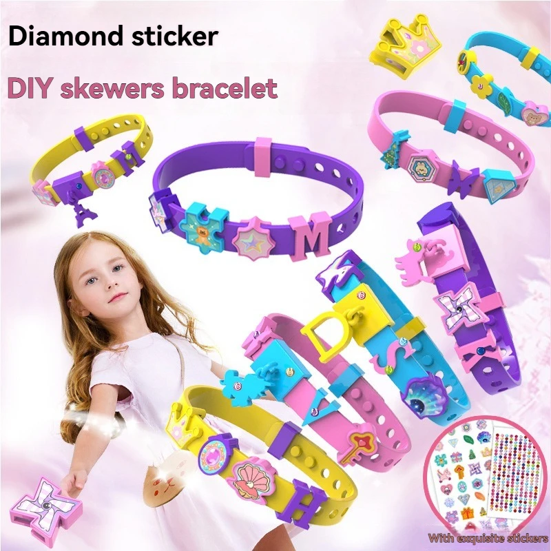 Popular Girls' fun children's beaded bracelet, DIY handmade material bag for girls,for ages 3+ educational children's craft toy