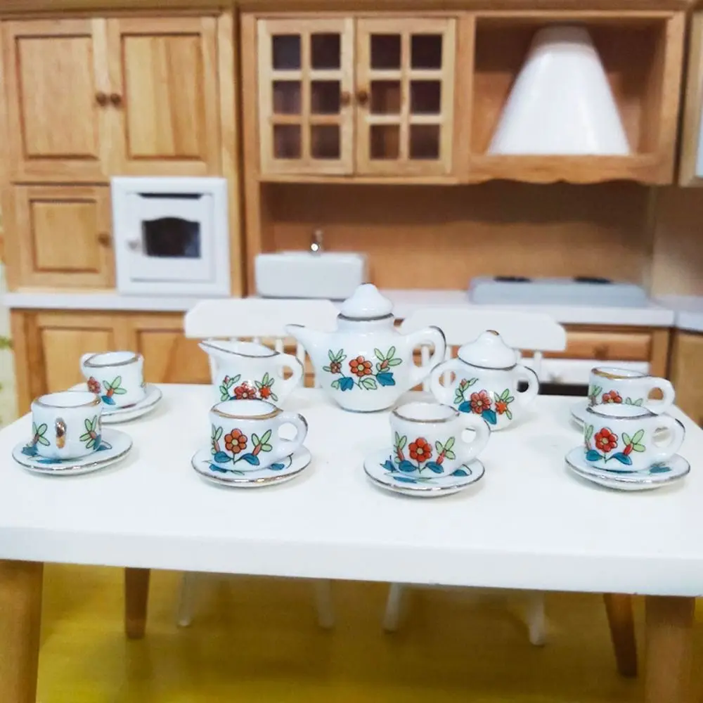 Mini Doll House Accessories Ceramic 10 Styles Pocket Tea Set Doll House Decoration