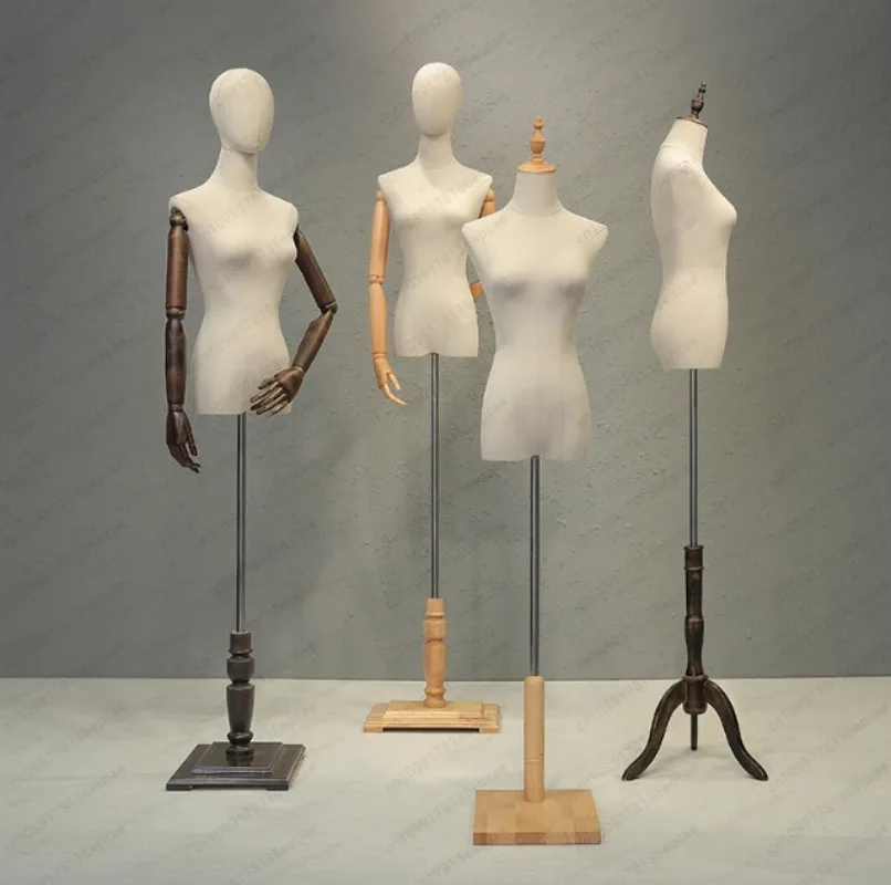 m-size-clothing-store-model-props-platform-women's-clothing-window-half-full-body-fake-mannequin
