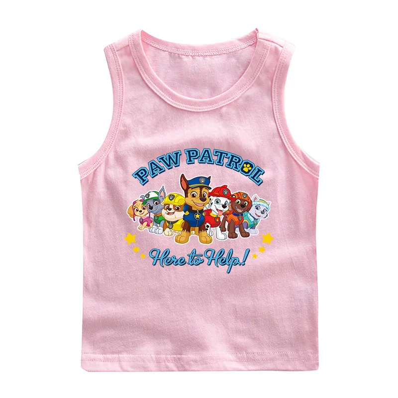 Paw Patrol Cotton T-shirt for Chlidren Girl Clothes Spin Master Vest Kids Clothing for Boys Tops Anime Printed Fashionable Tees