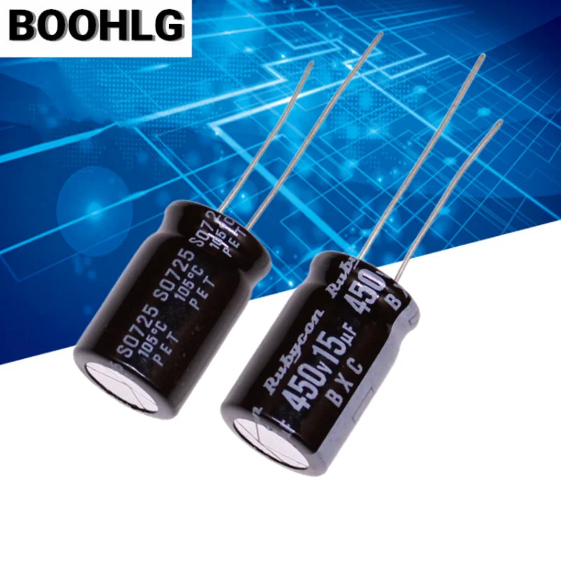 

10pcs Rubycon imported electrolytic capacitor 450v 15uf 12.5x20 ruby bxc high frequency and long life