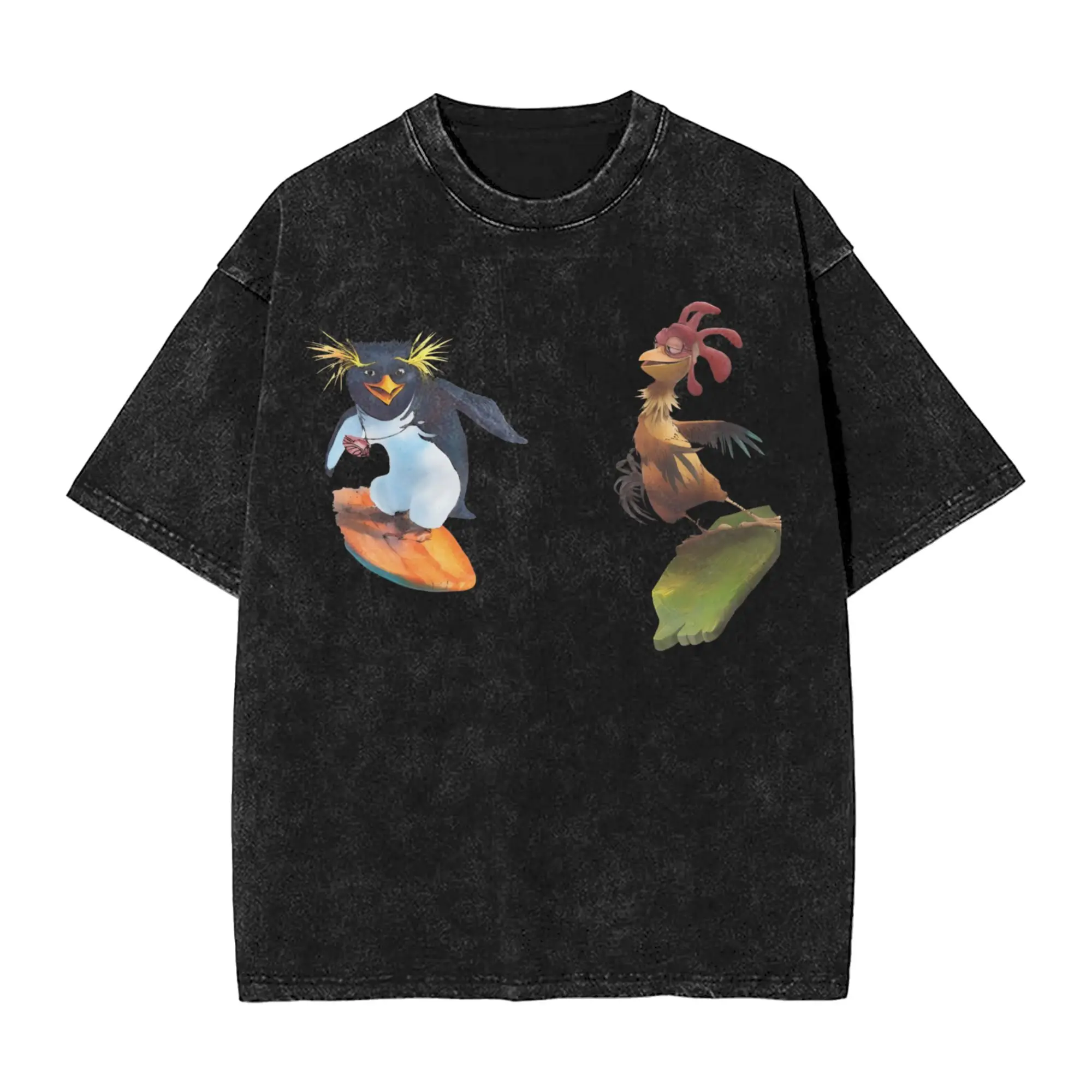 Surf's Up Chicken Joe T Shirts Hip Hop Washed Short Sleeve Harajuku T-Shirt  Cool for Men Women Streetwear Graphic Tees