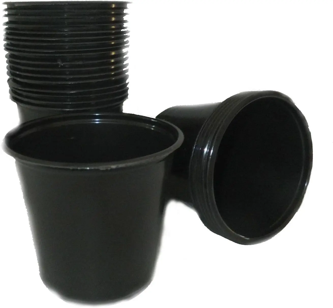 

4 inch round plastic black nursery pots plants flower Landmark (100 items in 1 lot)