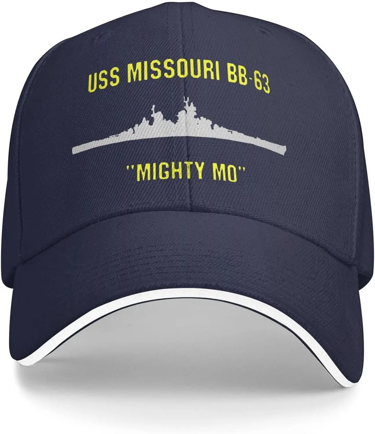 USS Missouri Bb-63 Baseball Cap Classic Dad Hat Sandwich Cap Plain Caps for Men Women