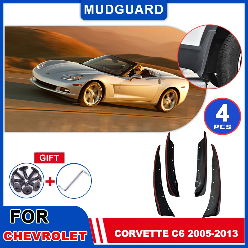 Mudflaps Fender For Chevrolet Corvette C6 2005-2013 2006 Mudguards Flap Stylin Splash Mud Guards Cover Car Wheel Accessories