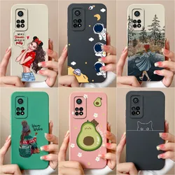 Case For Xiaomi Mi 10T Lite Pro 5G 10tpro 10tlite Bumpers Fashion Sweet Girls Fundas Protective Liquid Soft Silicone Back Covers