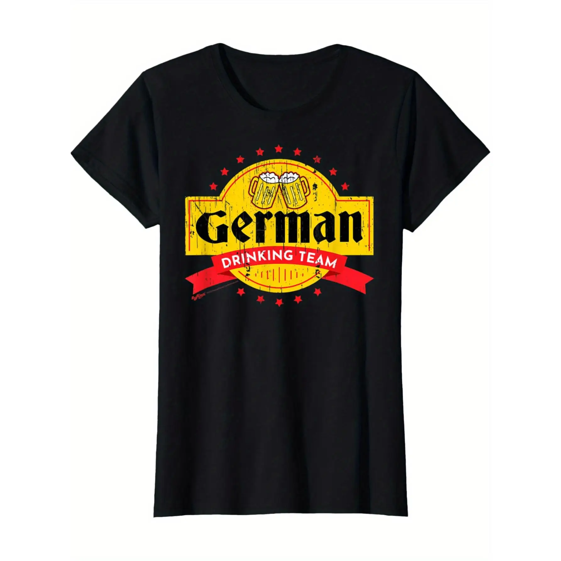 

German Drinking Team T-Shirt, Oktoberfest Beer Lover Tee, Vintage Style Germany Flag T-shirt, Funny Party Apparel for Women
