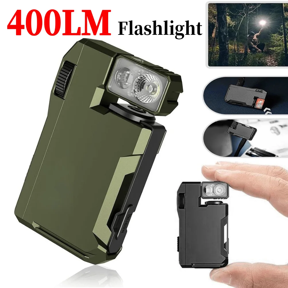 

Portable Rechargeable EDC Flashlight 400 Lumens Flat Pocket Flashlight Magnetic Keychain Flashlight for Outdoor Camping Hiking