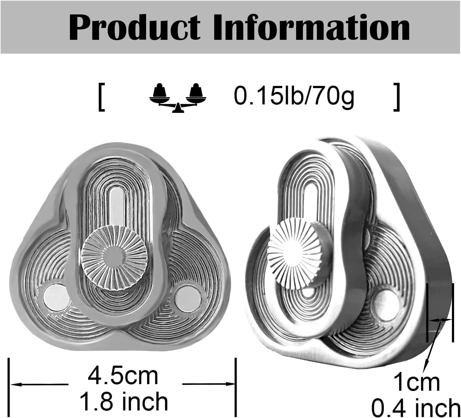 Fidget Spinner triangolare a tripla rotazione, giroscopio EDC da tavolo creativo per alleviare lo stress in ufficio, regalo di festa nero o argento