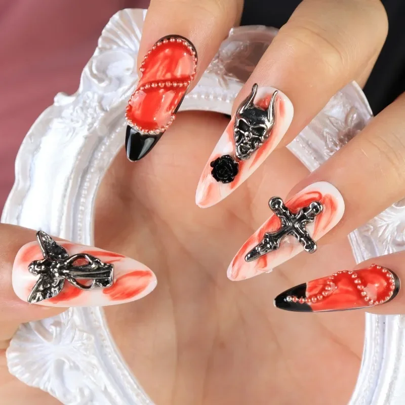 

Exquisite 10Pcs Handmade Press on Nails Long Gradient Soft Nail Art Gloves Suitable for Any Holiday