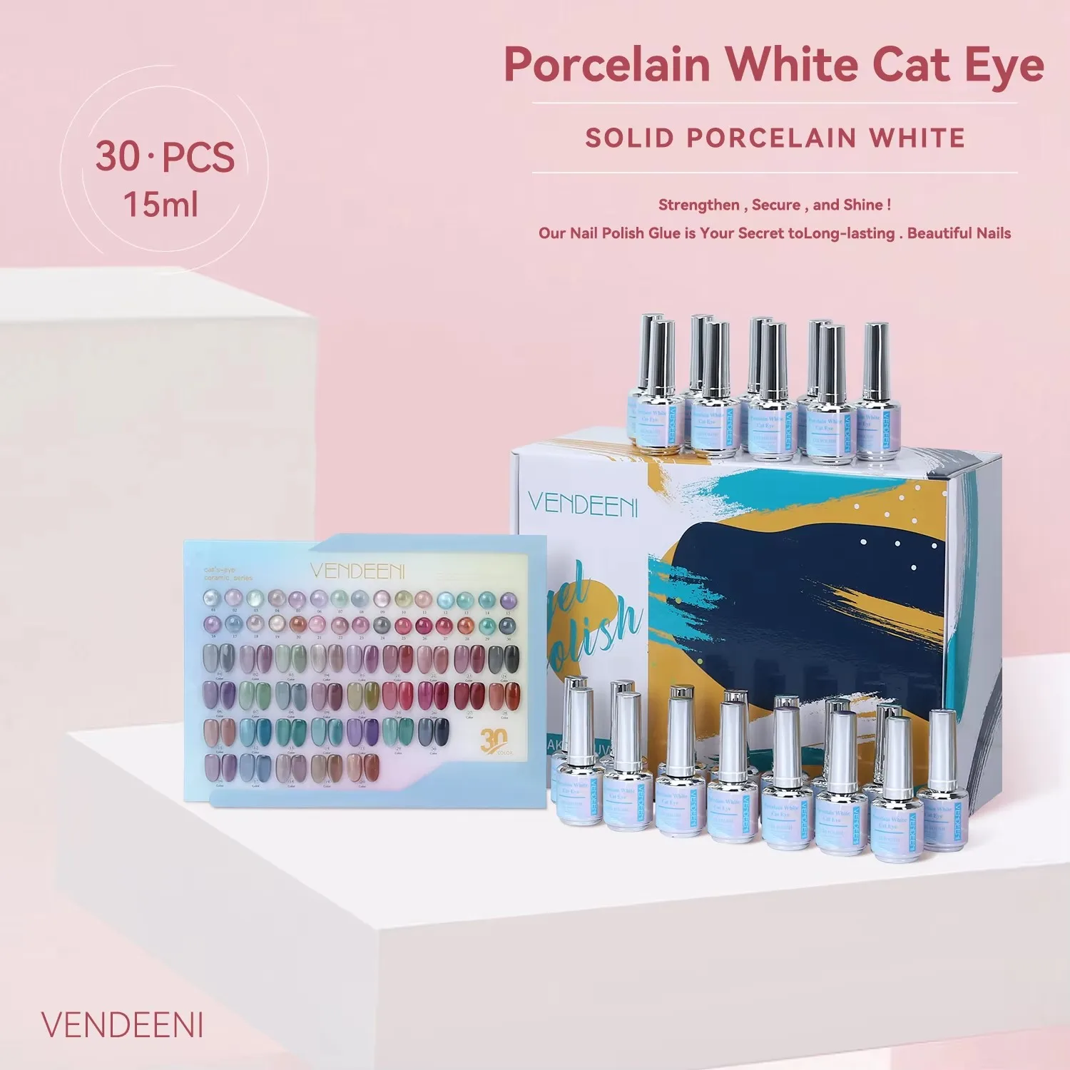 VENDEENI High quality 30 colors Hot sale 15 ml Cat eye nail gel polish Non-toxic cat eyes nail gel Private label Custom Magnetic