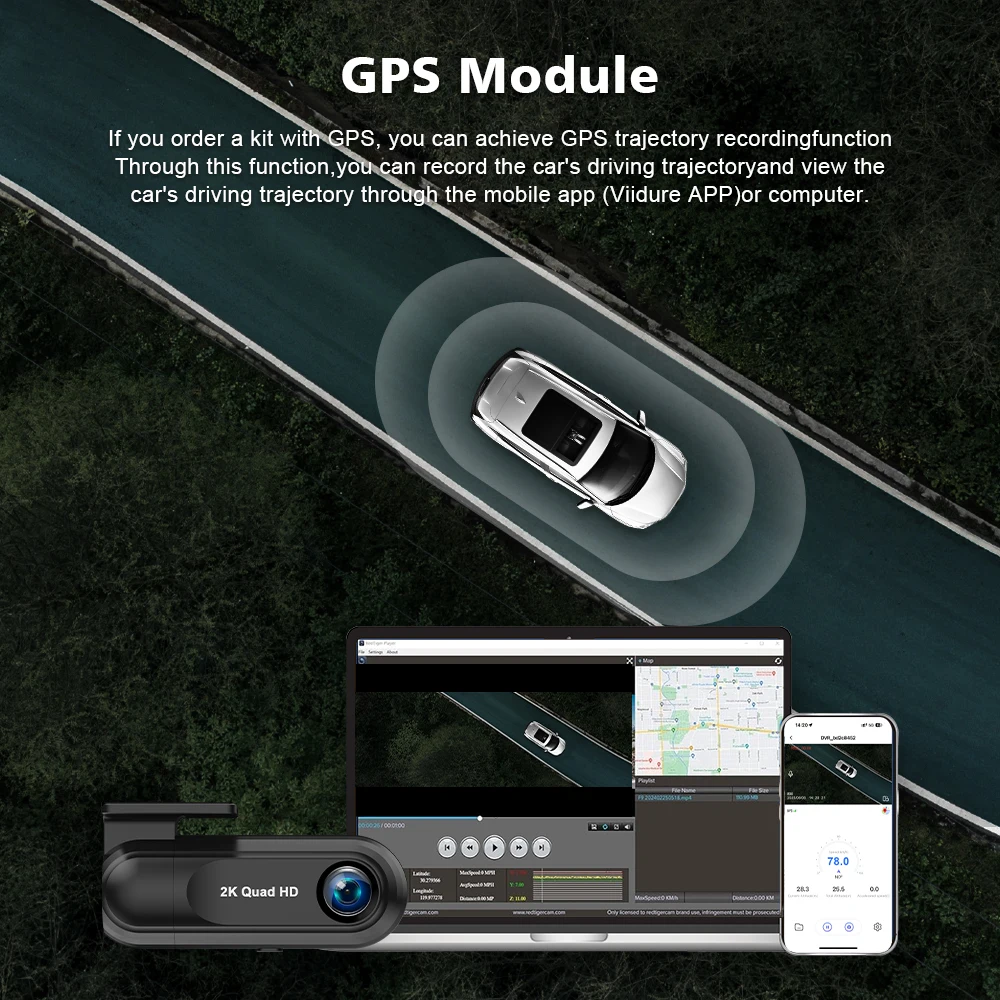 2.5K WiFi Dash Cam with APP & GPS 4