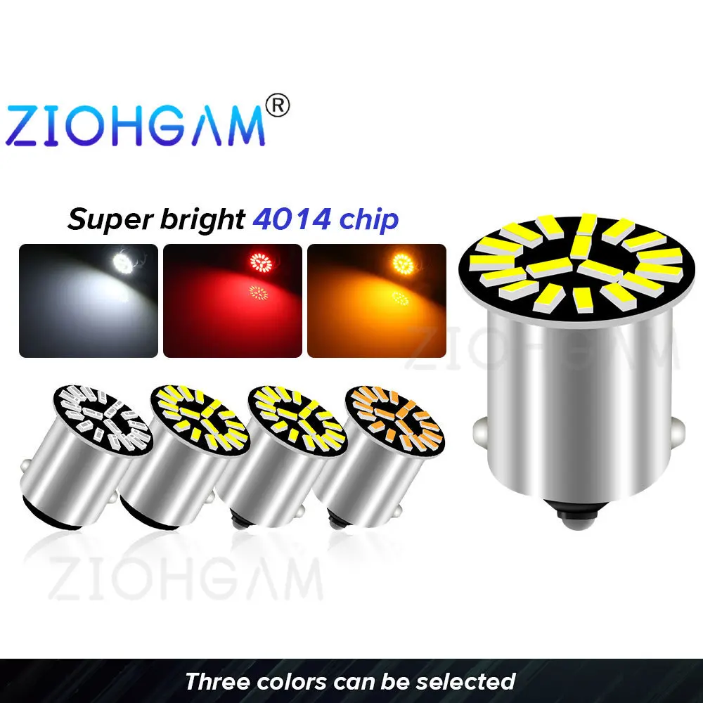 

ZIOHGAM 2PCS Flash Strobe 18SMD 12V 24V 1156 1157 Led P21W Bulb Car Light BA15S BAY15D R5W Tail Stop Signal Reverse Brake Lamp