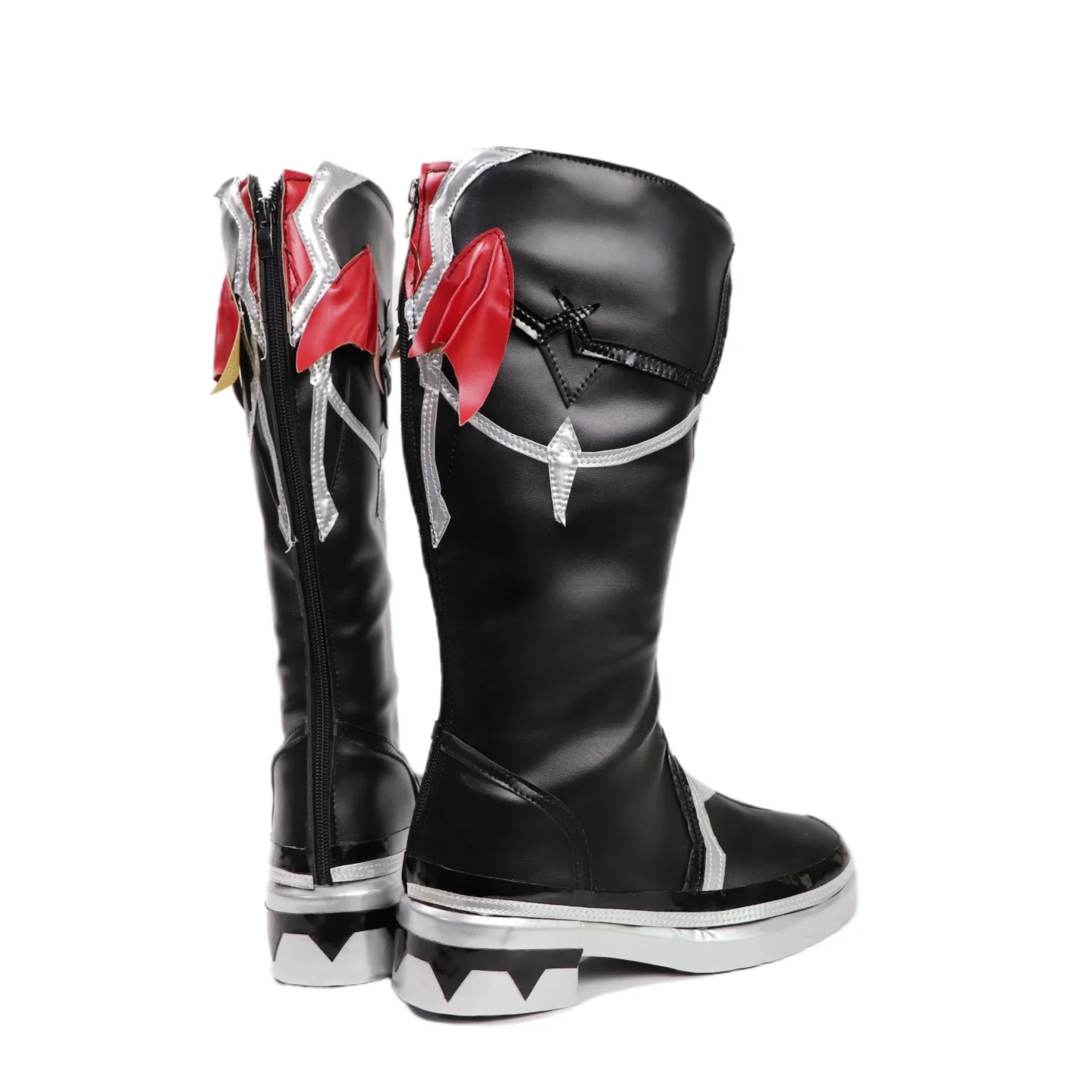 Genshin impacto durin jogo cosplay sapatos botas pretas longas botas de couro do plutônio para mulheres homens halloween carnaval roleplay festa adereços