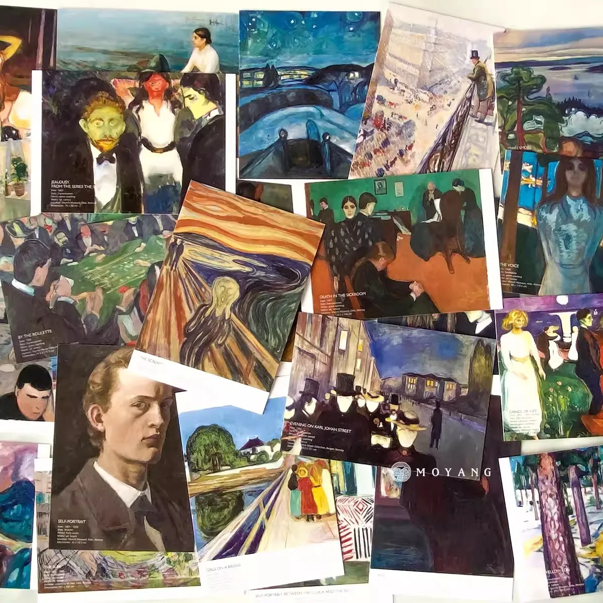 30 Pcs/Set Edvard Munch Series Postcard INS Style Greeting Cards DIY Journal Decoration Student Gift Stationery