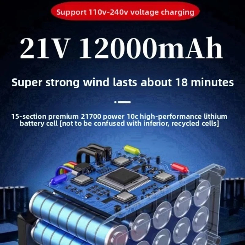 【Schnelle Lieferung】Für Makita 21V Akku 64mm Turbogebläse Bürstenloses kabelloses elektrisches Luftgebläse 2000g Schub Handheld Turbo Jet F