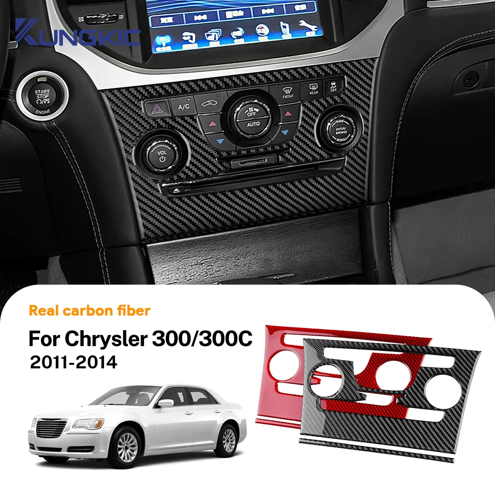 

Real Soft Carbon Fiber For Chrysler 300 300C 2011 2012 2013 2014 LHD RHD Car Central AC Knob Panel Sticker Interior Accessories
