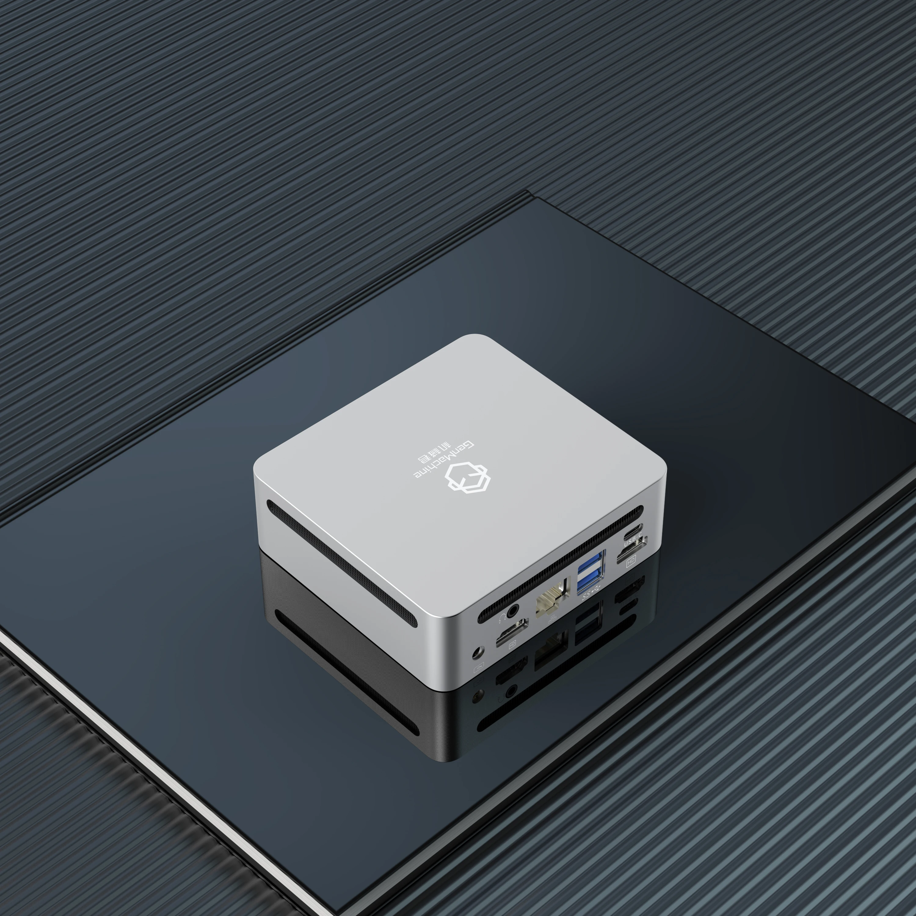 GenMachine มินิพีซี AMD Ryzen5 PRO 6600H Windows 11Pro 16GB LPDDR5 Dual Channel NVMe M.2 WIFI6 เดสก์ท็อปคอมพิวเตอร์สำนักงานพีซีเกมเมอร์