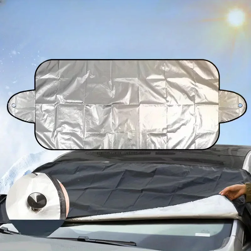 

Car Windshield Cover Foldable Prevent Snow Ice Sun Car Accessories Silver-Coated Fabric Car Windshield Sunshades