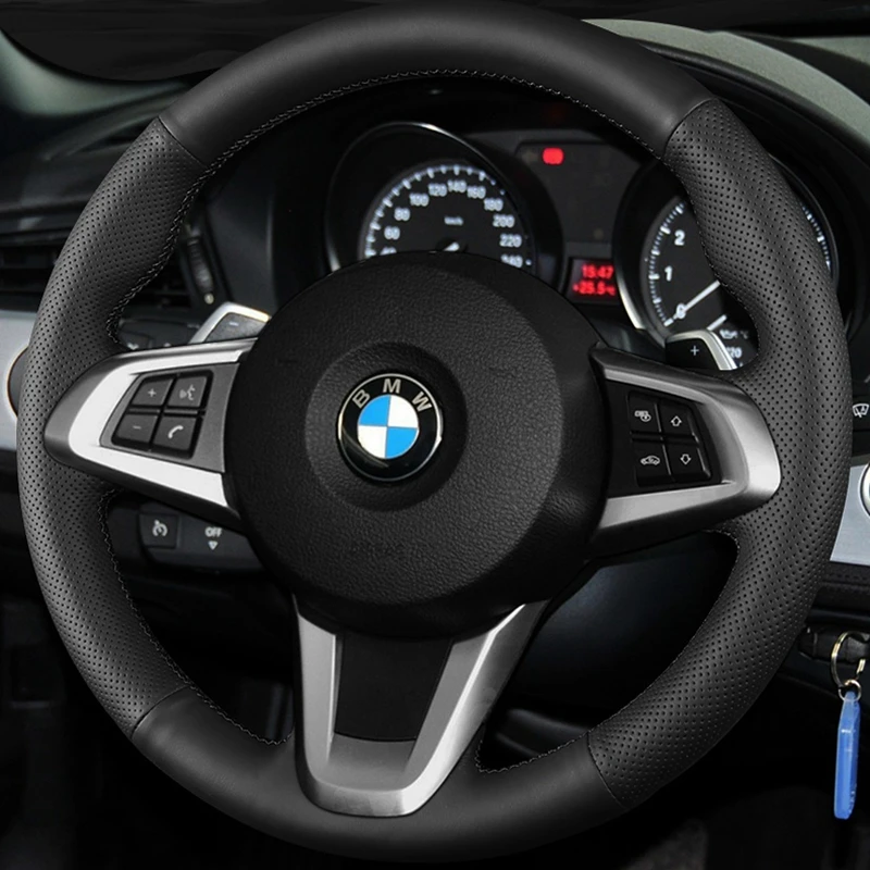 Custom Car Steering Wheel Braid Cover Genuine Leather 100% Fit For BMW Z4 E89 2009-2014 Auto Interior Accessories Steering Wrap