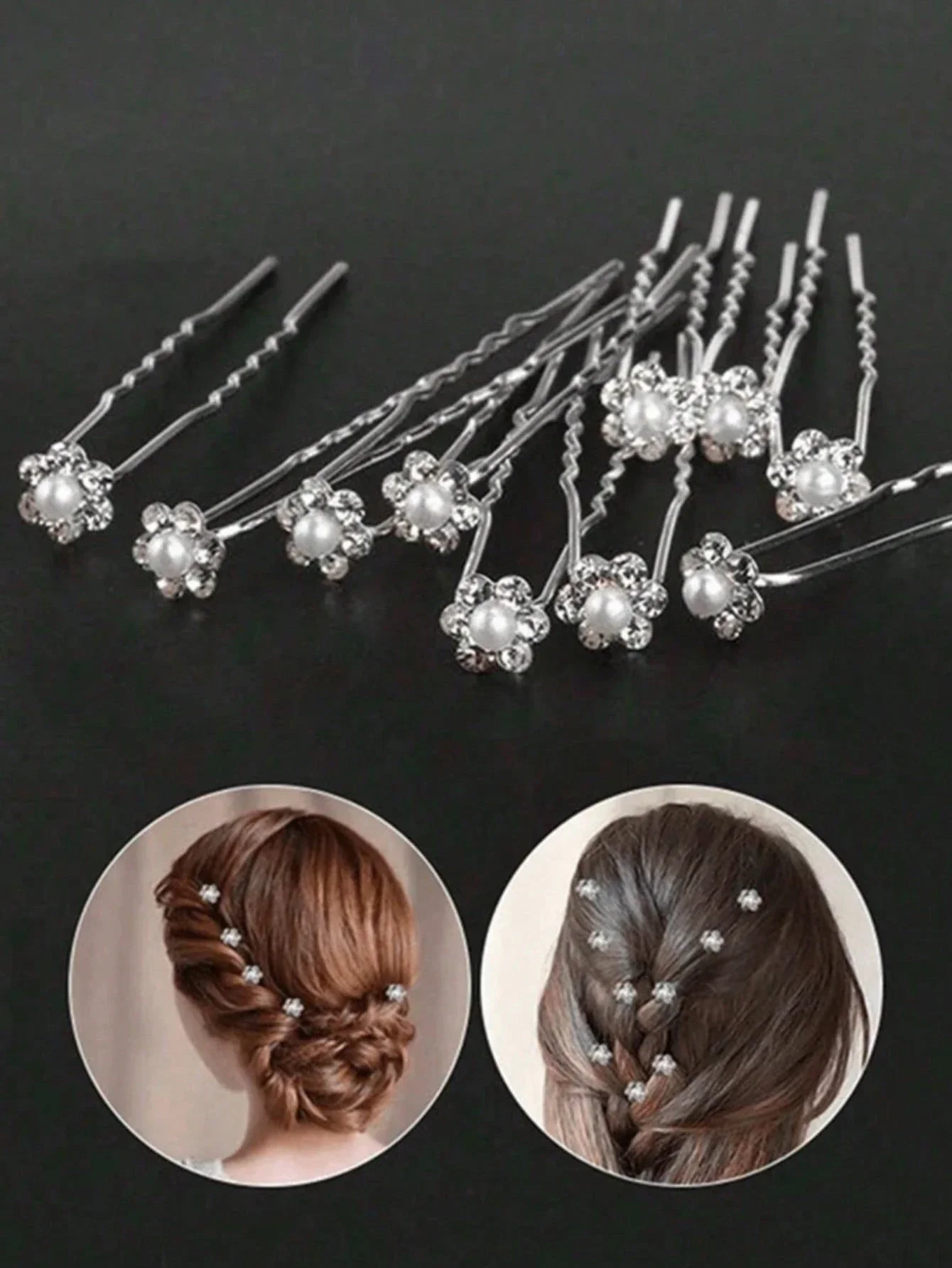 

20pcs Fashion Wedding Bridal Faux Pearl Flower Crystal Hair Pins Bridesmaid Accessories