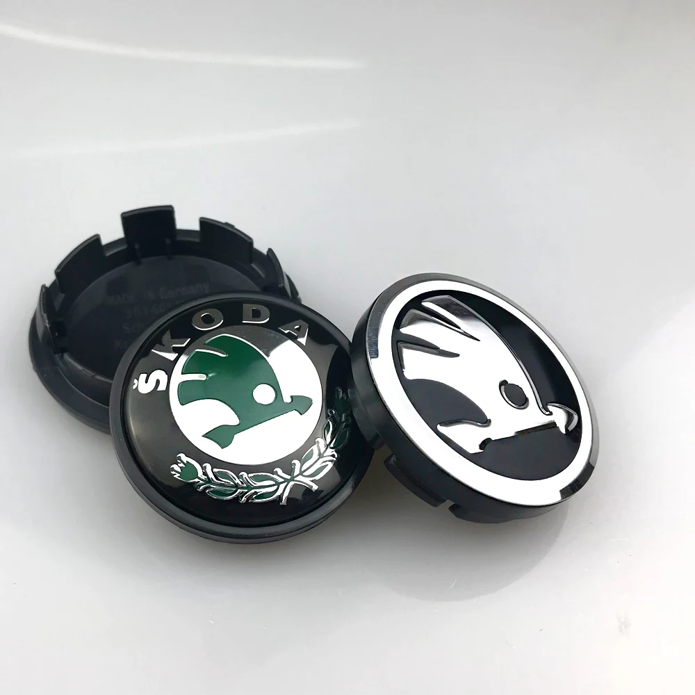 4Pcs/Lot 56mm 60mm 65mm Car Wheel Center Cap Logo Hub Cover Badge Emblem For Skoda 1J0601171 3B7601171 Styling Accessories