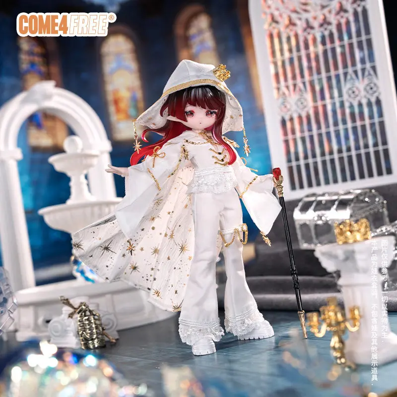 

New Come4free 1/8 Bjd Doll Clothes Ob11 Doll Outfit Fairy Tale Series Golden Hymn Decorated White Clothing Only Clothes No Doll