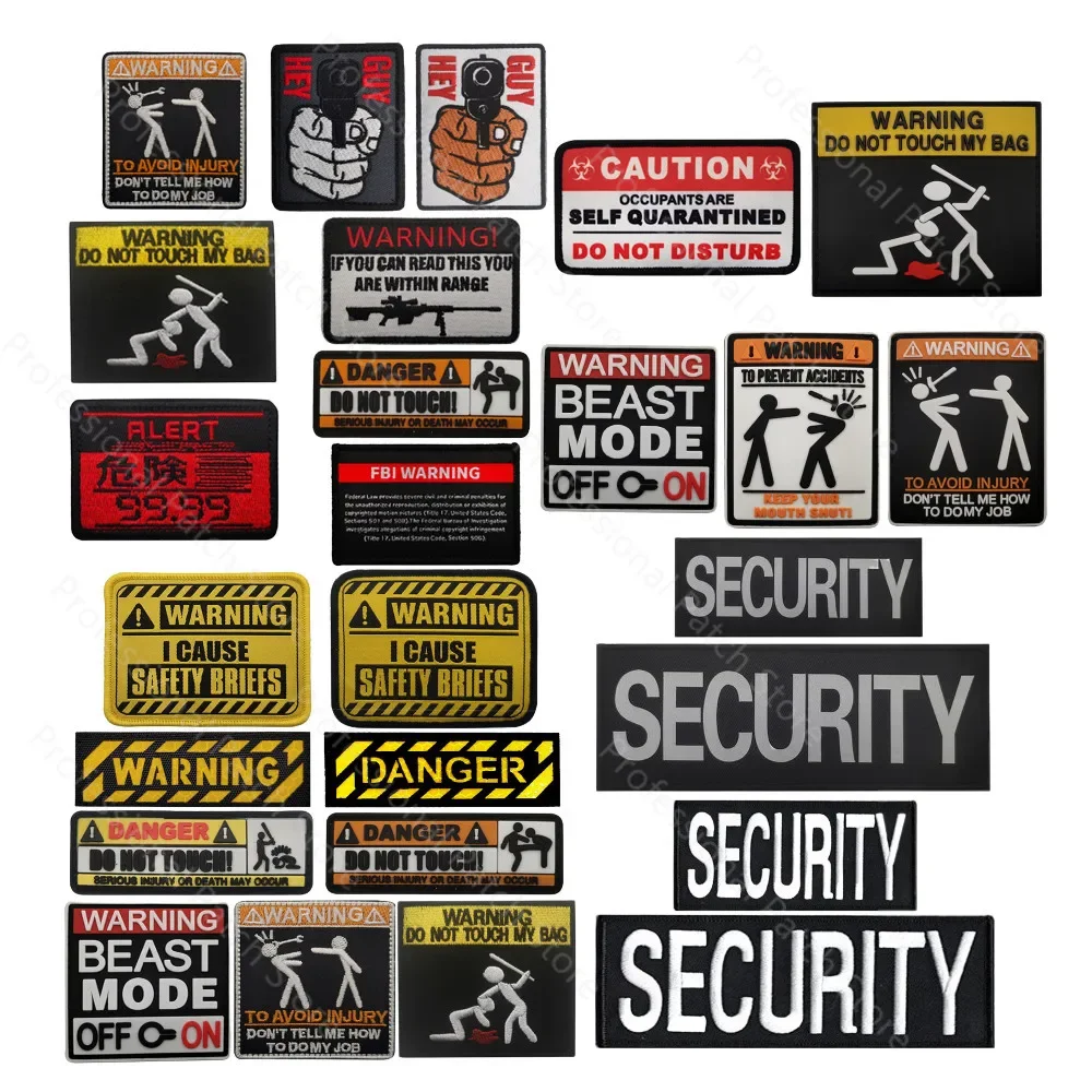 Warning Sign DANGER DO NOT TOUCH SERIOUS INJURY OR DEATH MAY OCCUR PVC Rubber Patch Clothing Accessory Travel Backpack Applique