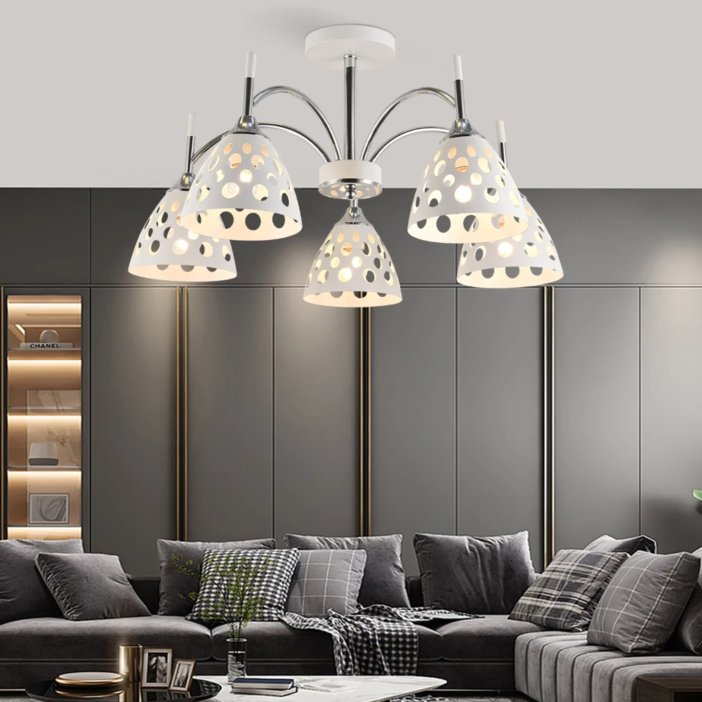 

Modern Nordic Ceiling Lamp E27 White Black Minimalist Chandelier Indoor Living Room Home Decor Lighting Bedroom Pendant Light