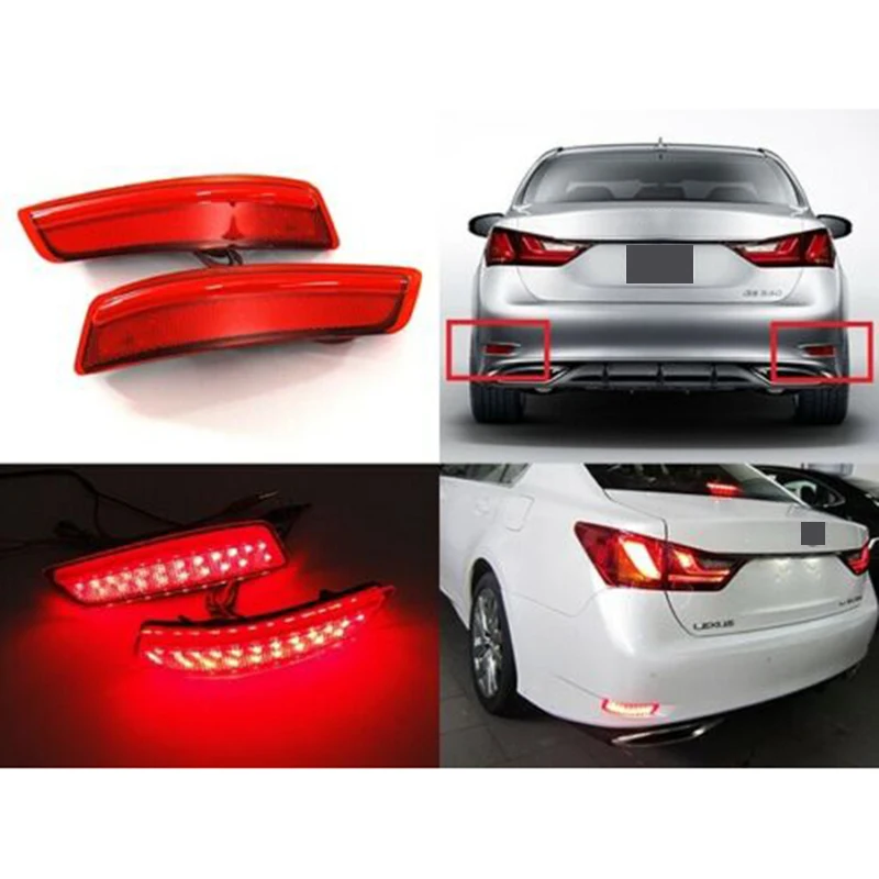 Car Red Lens Rear Bumper Reflector LED Tail Stop Brake Light for Lexus ES GS 2013-2018 81910-30040 81920-30040