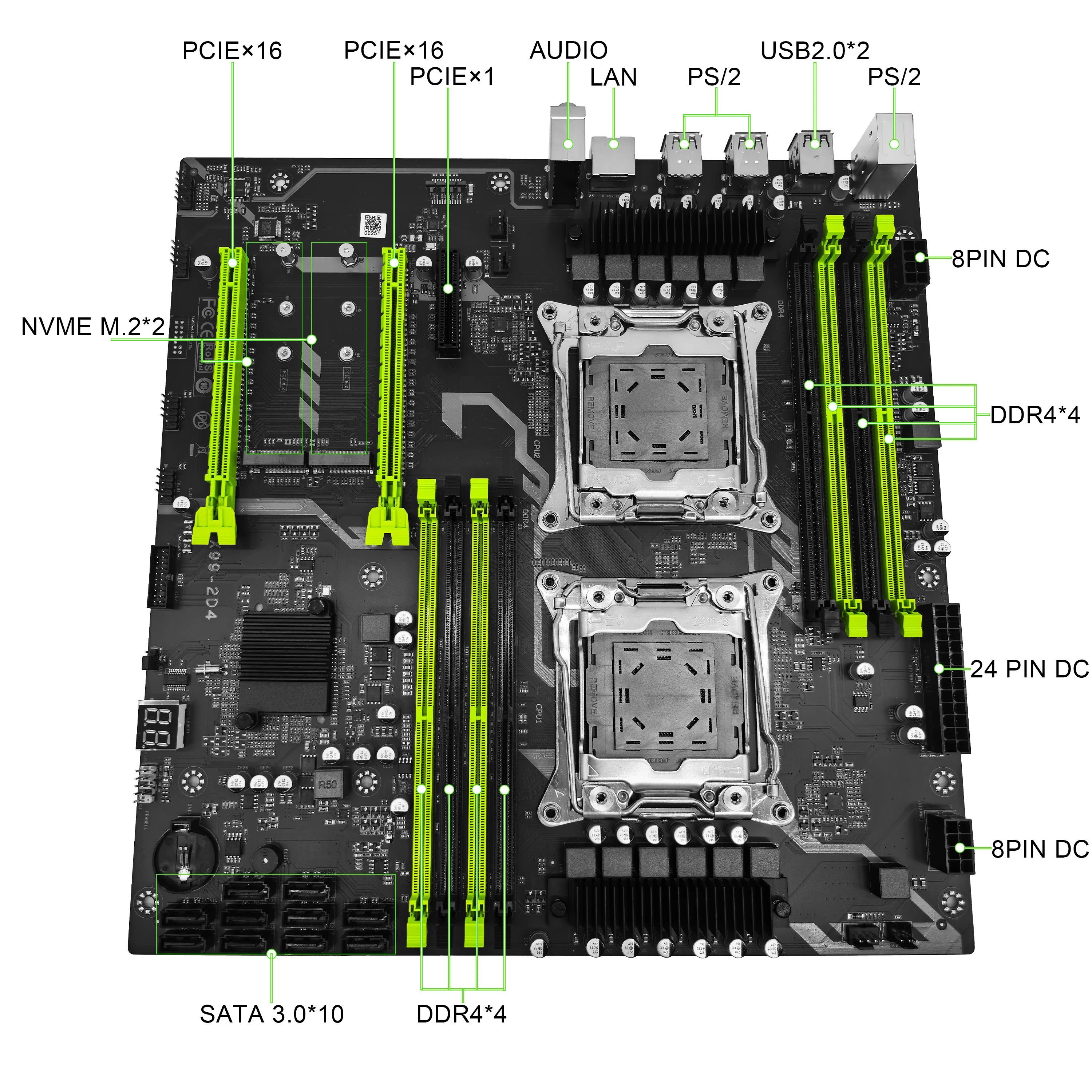 ZSUS X99 اللوحة الأم المزدوجة C612 رقاقة وحدة المعالجة المركزية M.2 LGA 2011 V3 E-ATX USB3.0 SATA3 8 DIMM DDR4 دعم فتحة معالج Xeon 2011-3