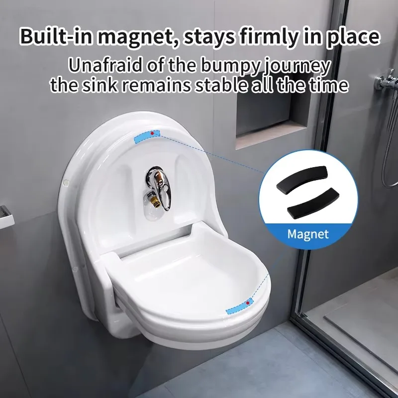 GUANGRUN Lightweight Acrylic Foldable Modern Sink Built-In for RV Caravan Yacht Boat Hospital School Bathroom GR-Y331