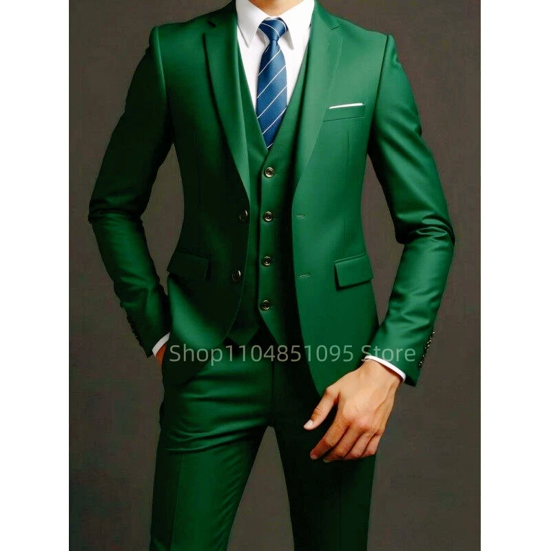 

Luxury Slim Fit Men's Wedding Tuxedos 3 Piece Set for Party Prom Fashion Men Suit for Special Occasions Formal Busienss Dresses