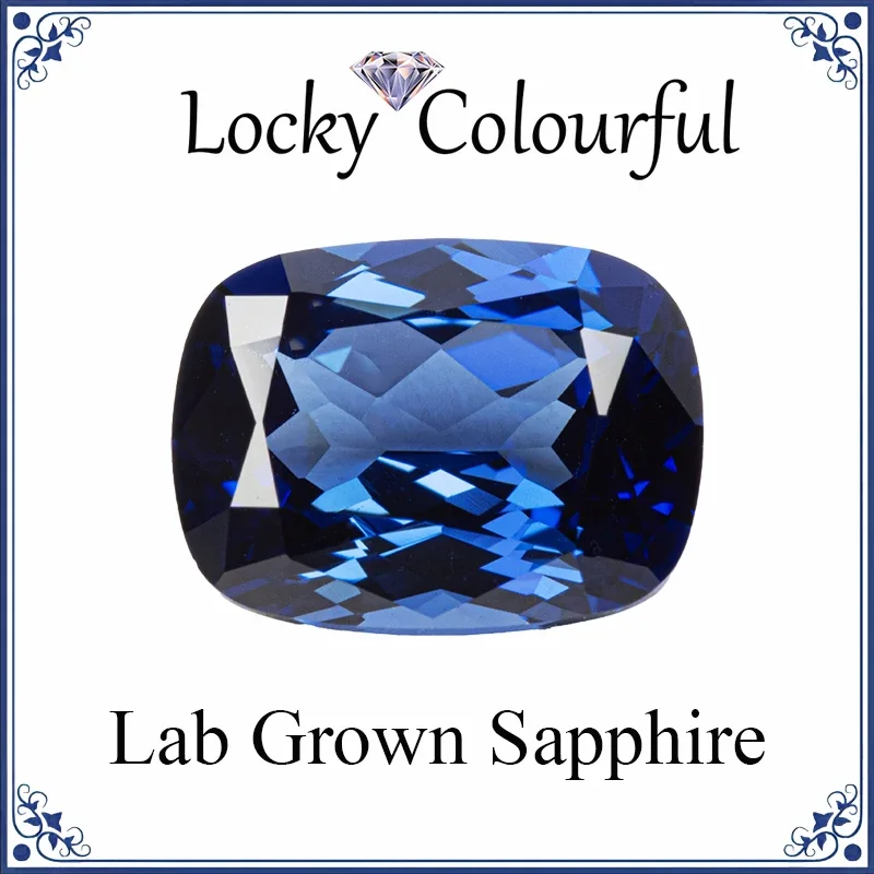 

Lab Grown Sapphire Royal Blue Color Cushion Shape Charms VVS1 for DIY Jewelry Making Rings Materials Selectable AGL Certificate