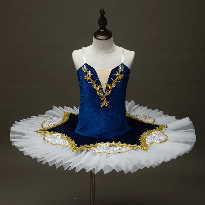 

High-end Customization Blue Professional Tutu Child Swan Lake Costumes Kids Pancake Tutu Ballerina Dress Ballet Tutu For Girls