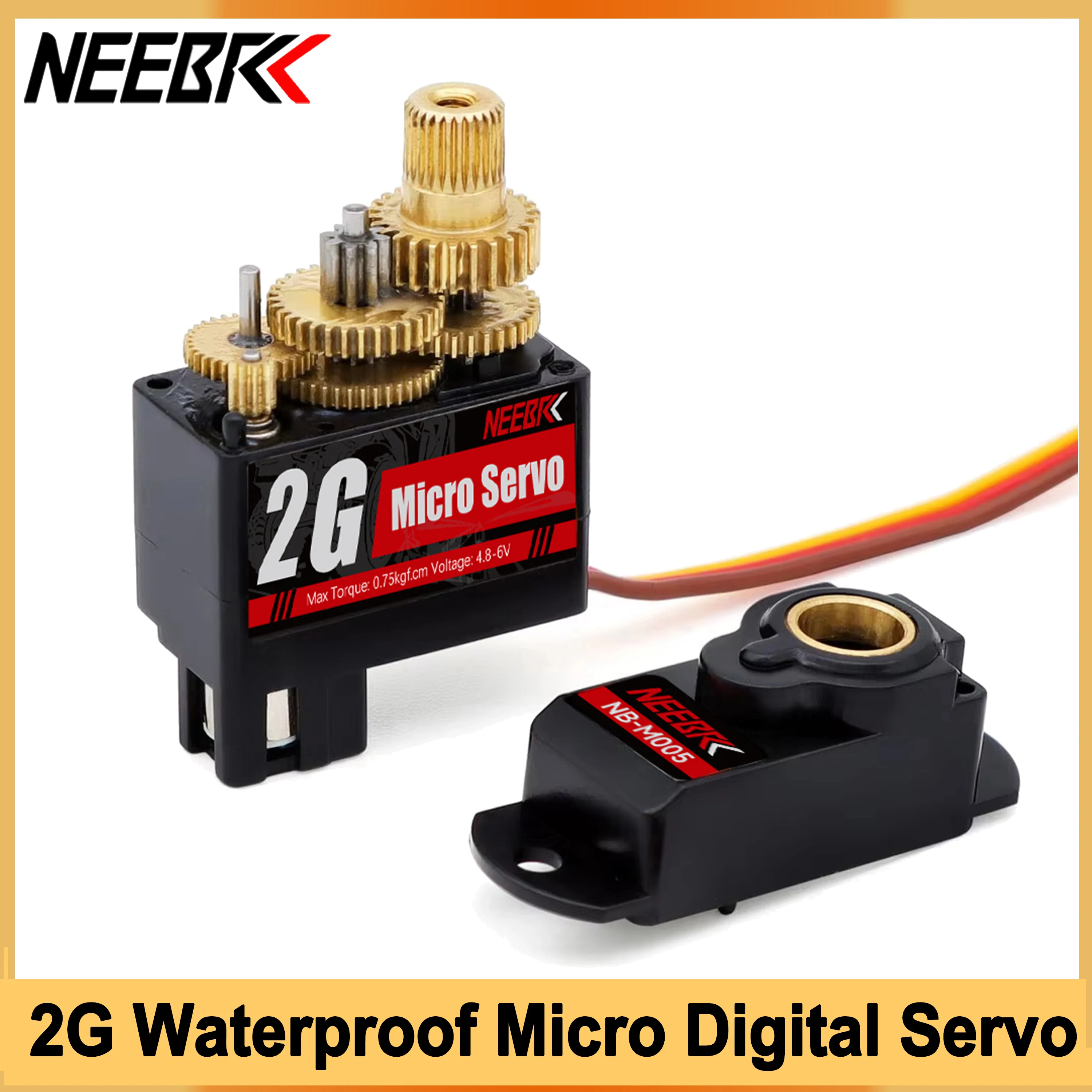 NEEBRC 2g Waterproof Mini Servo Metal Gear Digital Servo for RC Micro Car Fixed-wing Plane Drone Helicopter Boat Wltoys Parts