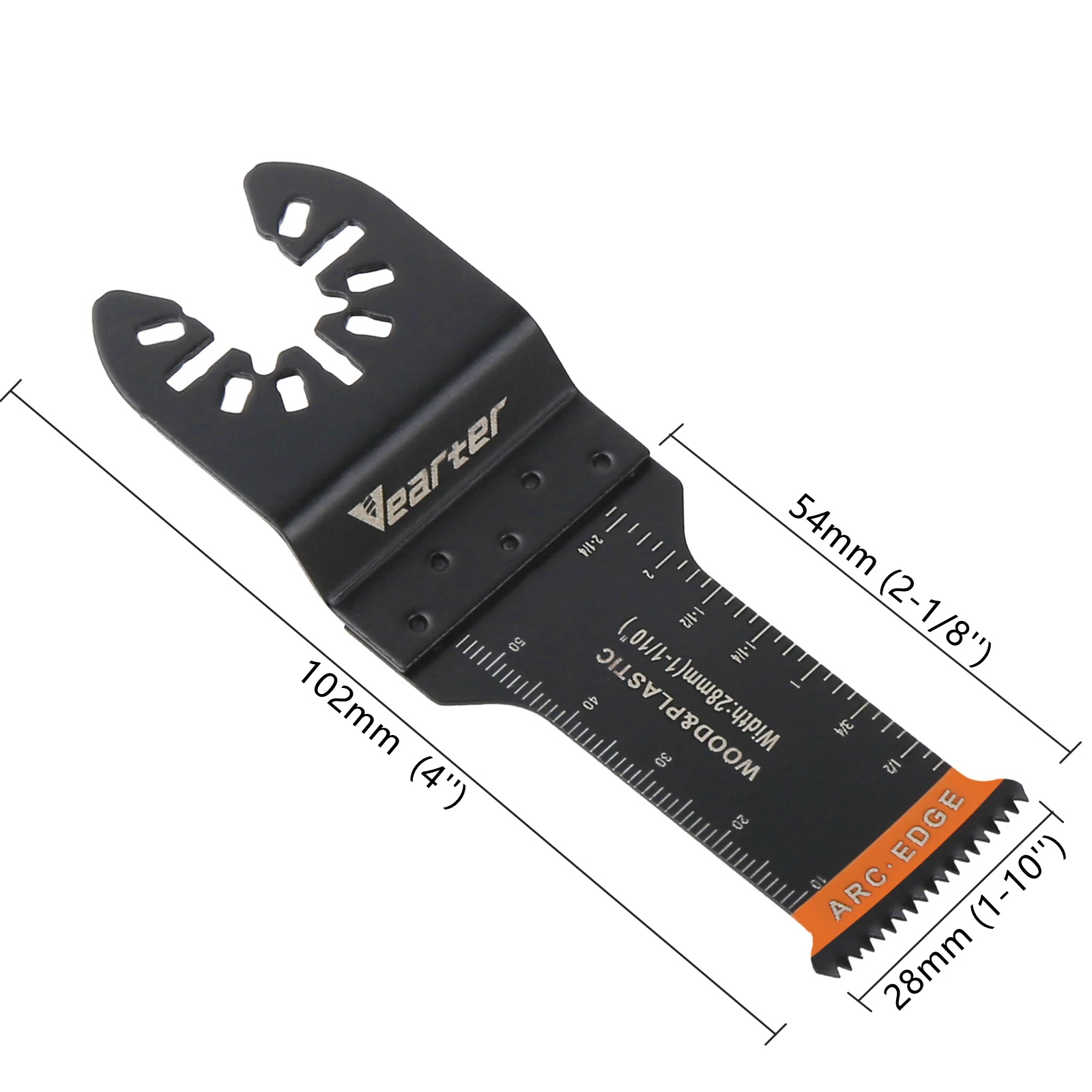 Vearter 28mm High Carbon Steel Oscillating Multi-tool Saw Blade, Arc Edge Teeth For Wood Plastic PVC Plasterboard Smooth Cutting
