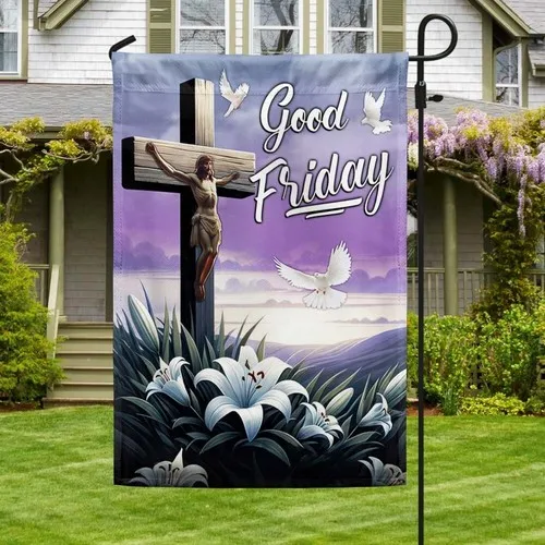 Good Friday And Happy Easter Flag Graden Flag XXH LLP LLX uui